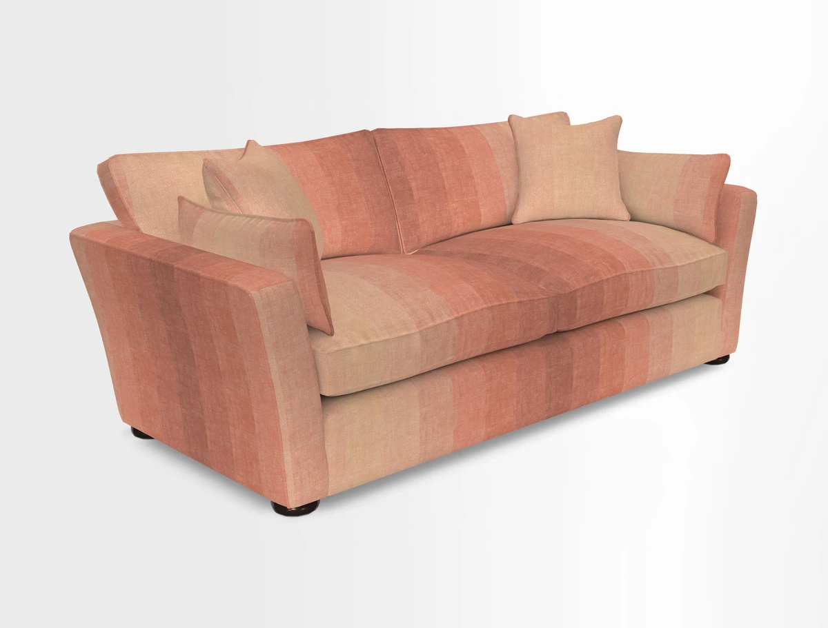 Aldeburgh 3 Seater Sofa in Cloth 22 Bayadere Seal with Scatters in Bayadere & Barcode Seal