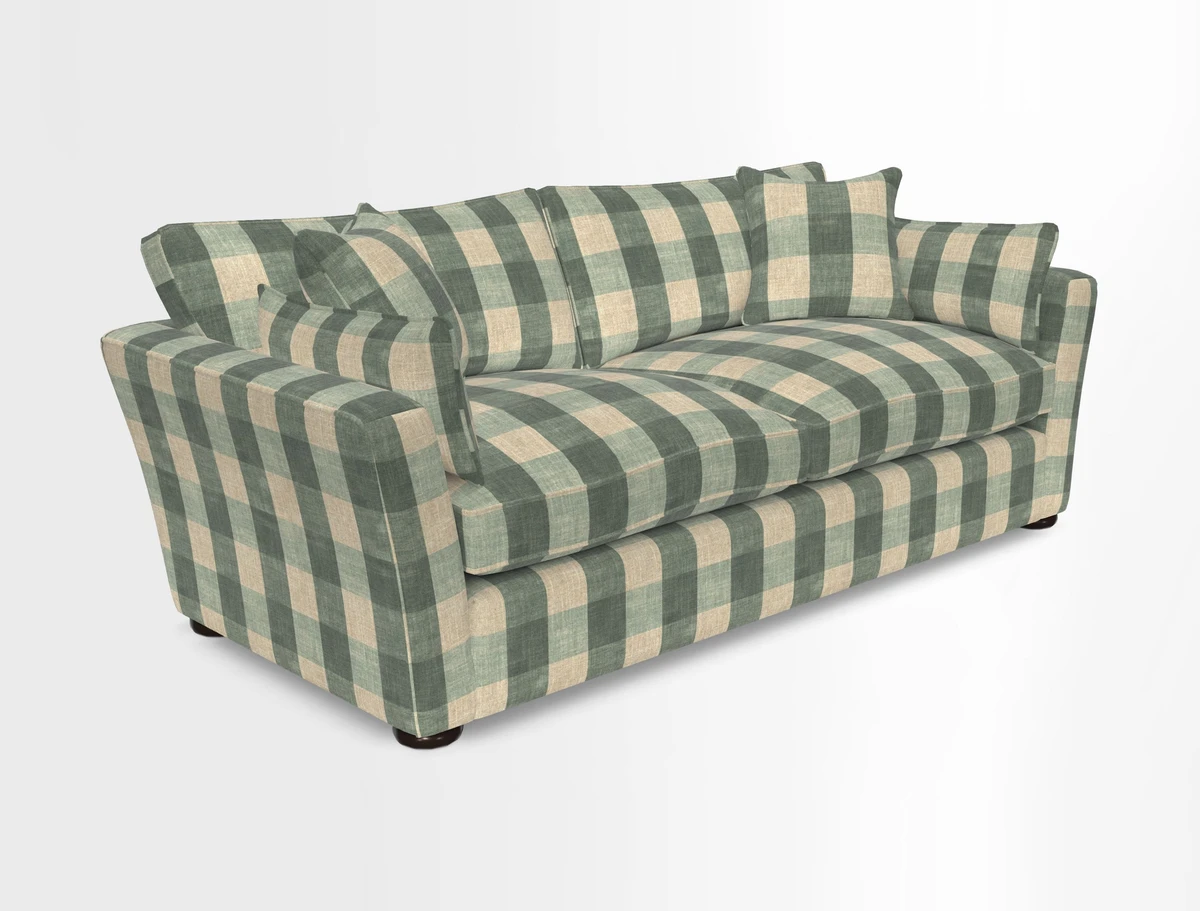 Aldeburgh 3 Seater Sofa in Cloth 22 Bayadere Seal with Scatters in Bayadere & Barcode Seal