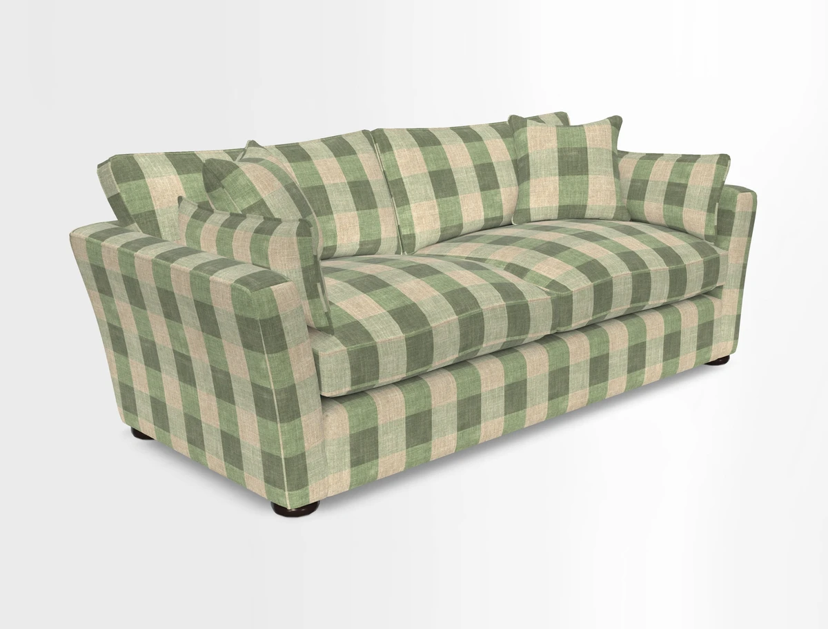 Aldeburgh 3 Seater Sofa in Cloth 22 Bayadere Seal with Scatters in Bayadere & Barcode Seal