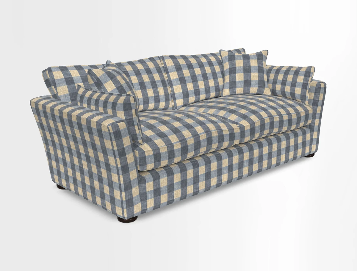 Aldeburgh 3 Seater Sofa in Cloth 22 Bayadere Seal with Scatters in Bayadere & Barcode Seal