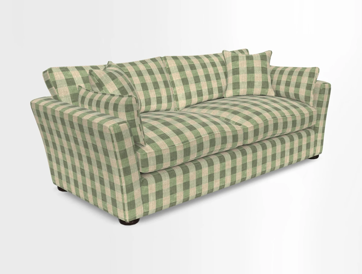 Aldeburgh 3 Seater Sofa in Cloth 22 Bayadere Seal with Scatters in Bayadere & Barcode Seal