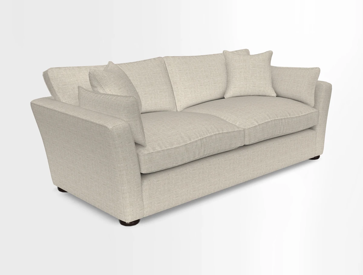 Aldeburgh 3 Seater Sofa in Cloth 22 Bayadere Seal with Scatters in Bayadere & Barcode Seal
