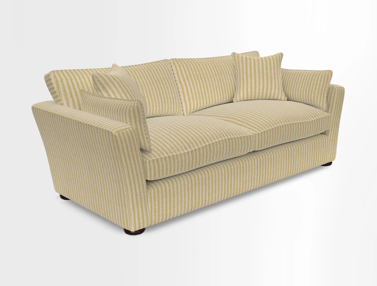 Aldeburgh 3 Seater Sofa in Cloth 22 Bayadere Seal with Scatters in Bayadere & Barcode Seal