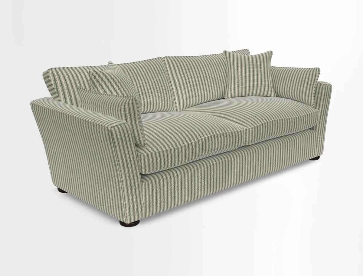 Aldeburgh 3 Seater Sofa in Cloth 22 Bayadere Seal with Scatters in Bayadere & Barcode Seal