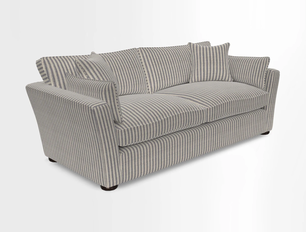Aldeburgh 3 Seater Sofa in Cloth 22 Bayadere Seal with Scatters in Bayadere & Barcode Seal