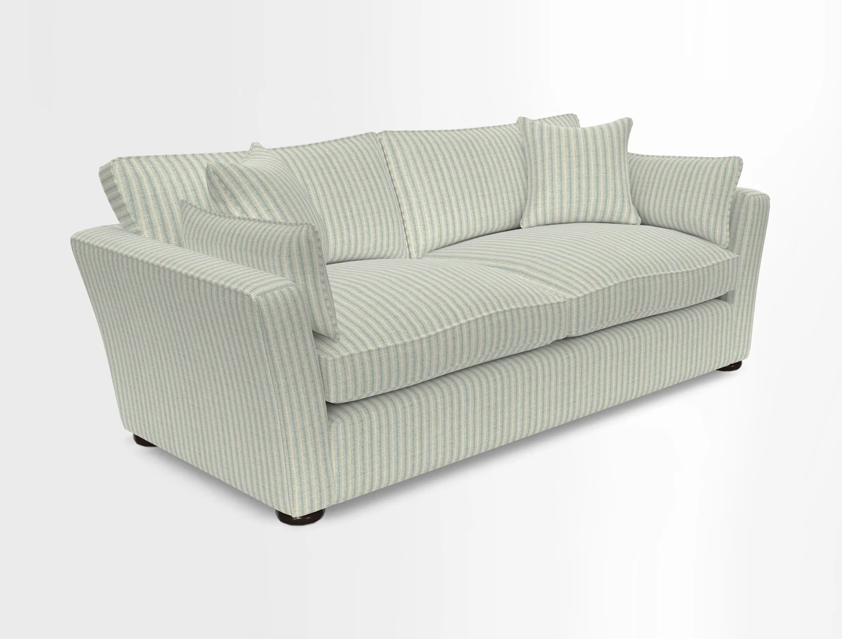 Aldeburgh 3 Seater Sofa in Cloth 22 Bayadere Seal with Scatters in Bayadere & Barcode Seal
