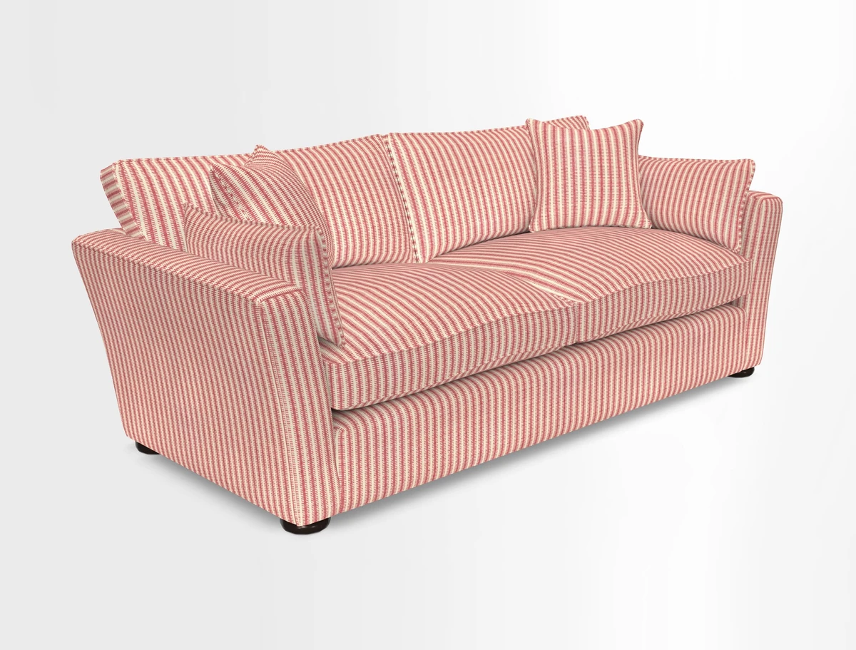 Aldeburgh 3 Seater Sofa in Cloth 22 Bayadere Seal with Scatters in Bayadere & Barcode Seal
