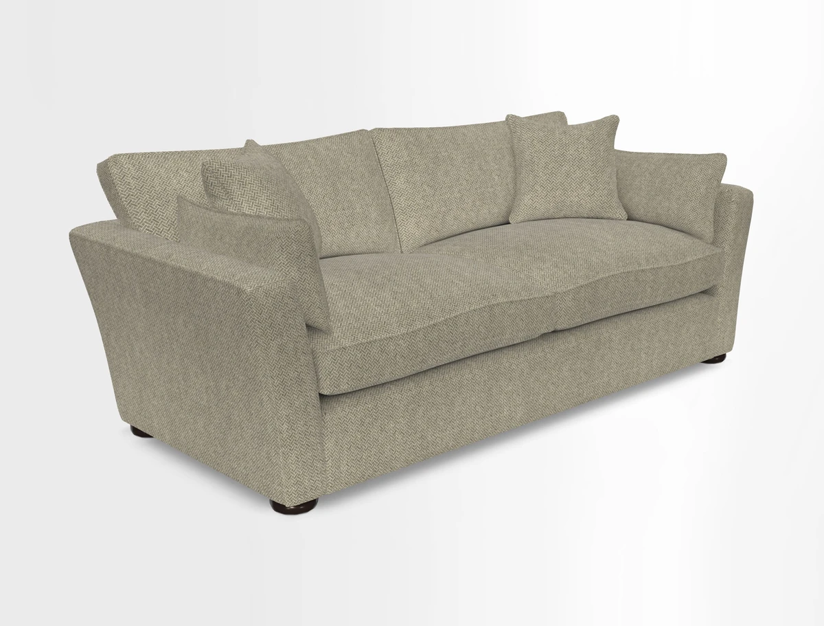 Aldeburgh 3 Seater Sofa in Cloth 22 Bayadere Seal with Scatters in Bayadere & Barcode Seal
