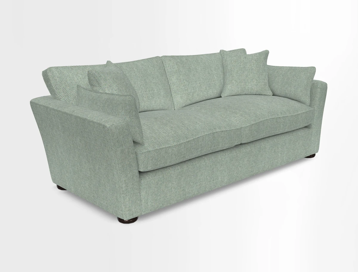 Aldeburgh 3 Seater Sofa in Cloth 22 Bayadere Seal with Scatters in Bayadere & Barcode Seal