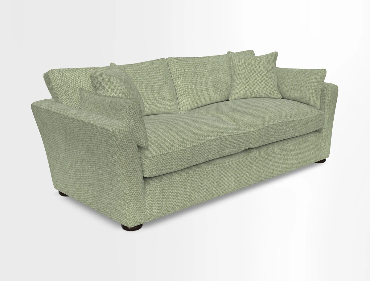 Aldeburgh 3 Seater Sofa in Cloth 22 Bayadere Seal with Scatters in Bayadere & Barcode Seal