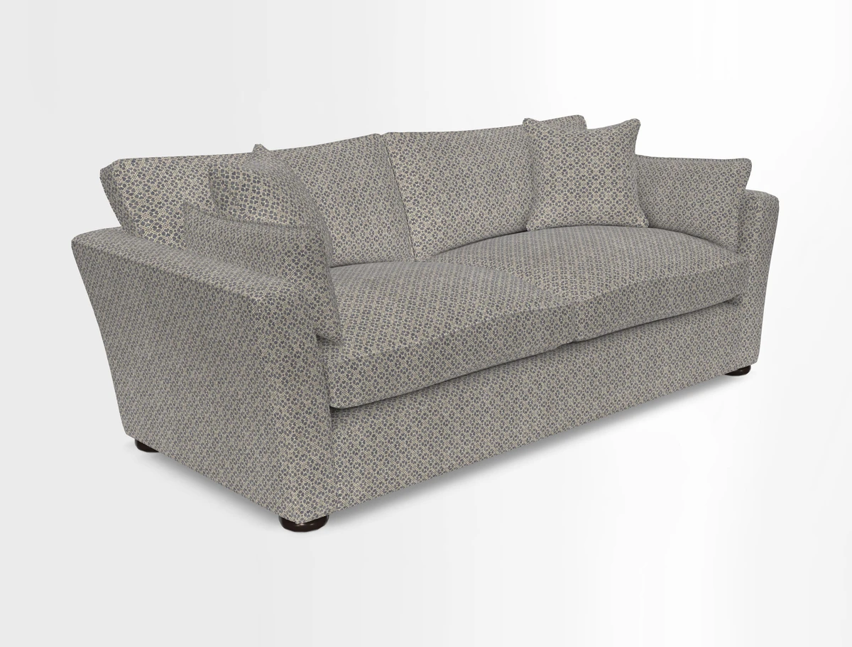 Aldeburgh 3 Seater Sofa in Cloth 22 Bayadere Seal with Scatters in Bayadere & Barcode Seal