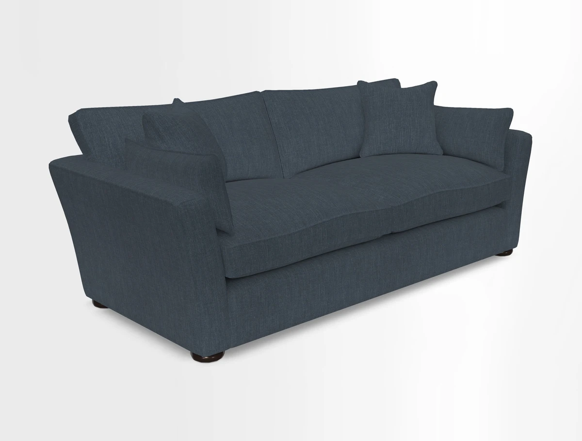 Aldeburgh 3 Seater Sofa in Cloth 22 Bayadere Seal with Scatters in Bayadere & Barcode Seal