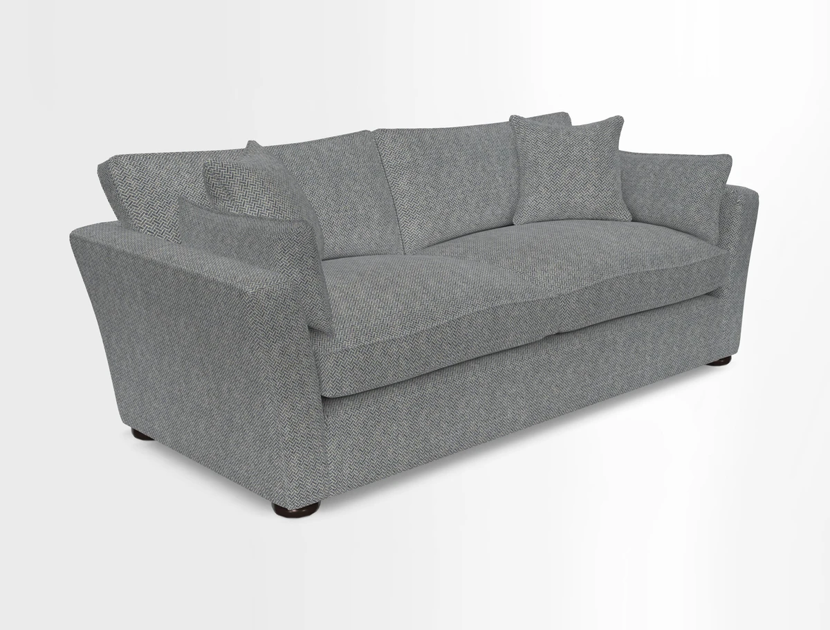 Aldeburgh 3 Seater Sofa in Cloth 22 Bayadere Seal with Scatters in Bayadere & Barcode Seal