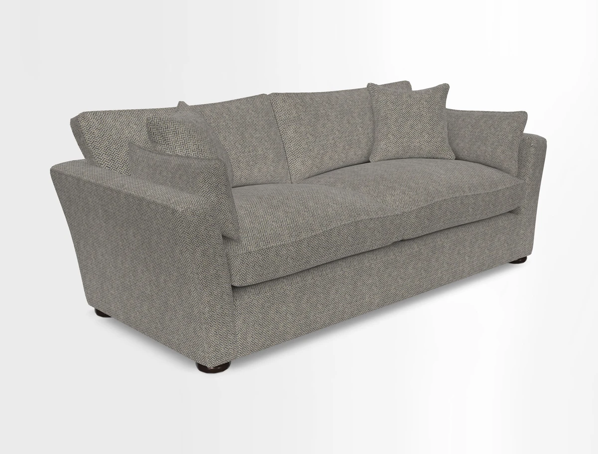 Aldeburgh 3 Seater Sofa in Cloth 22 Bayadere Seal with Scatters in Bayadere & Barcode Seal