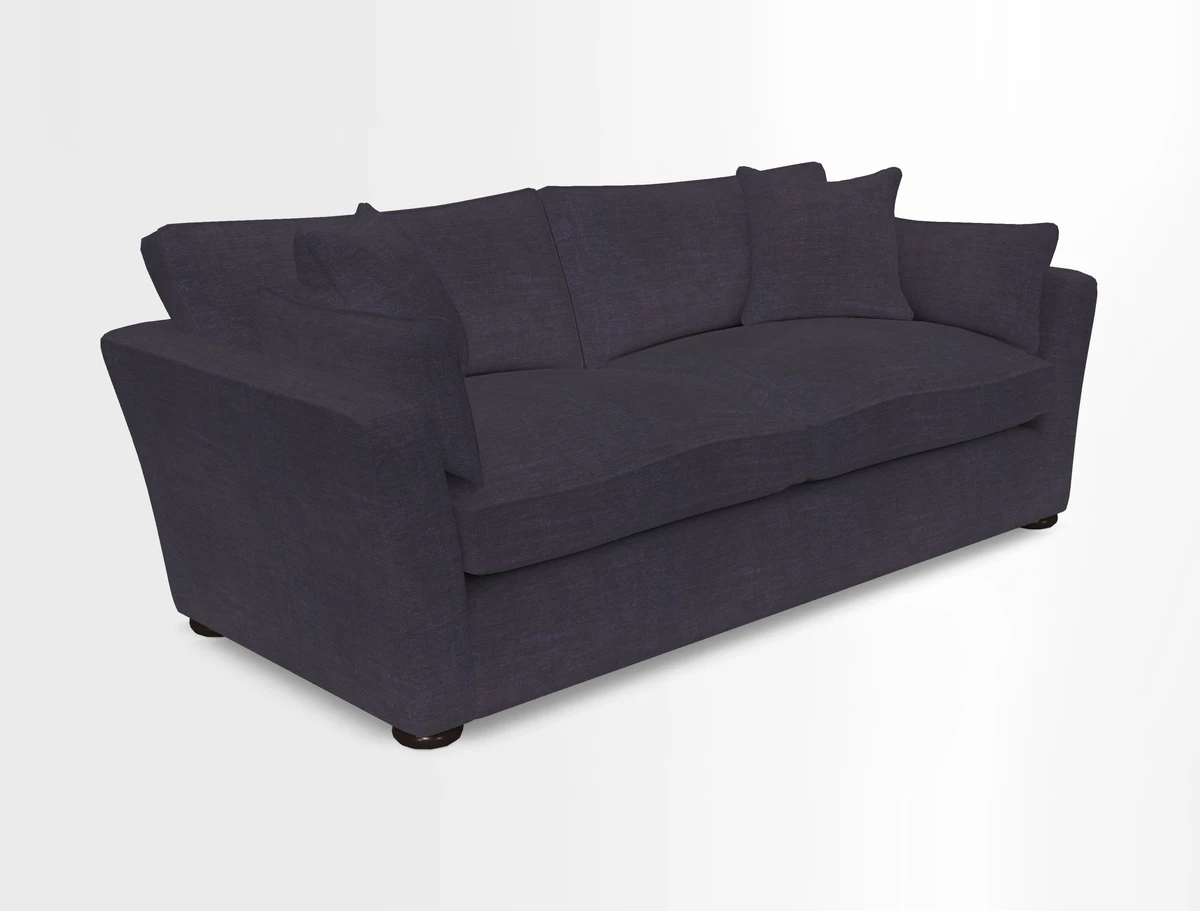 Aldeburgh 3 Seater Sofa in Cloth 22 Bayadere Seal with Scatters in Bayadere & Barcode Seal