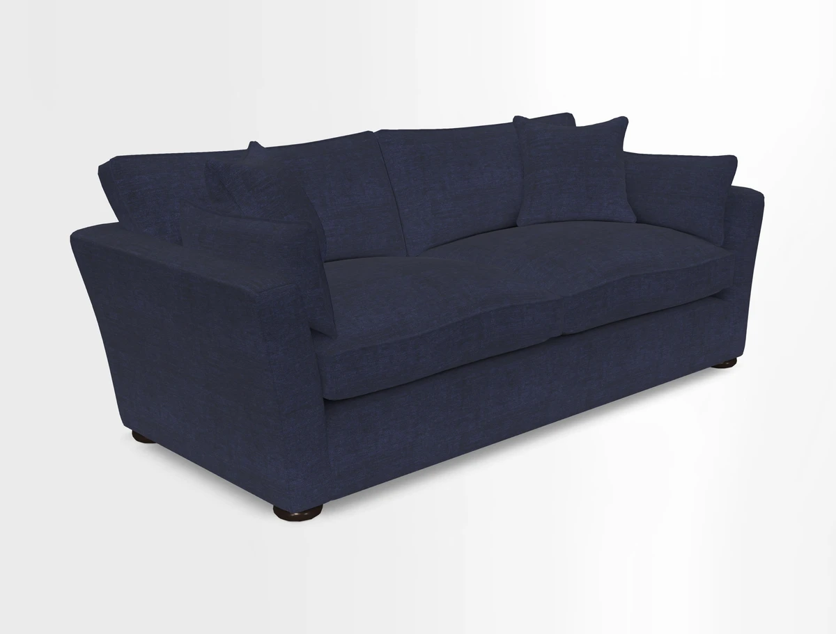 Aldeburgh 3 Seater Sofa in Cloth 22 Bayadere Seal with Scatters in Bayadere & Barcode Seal