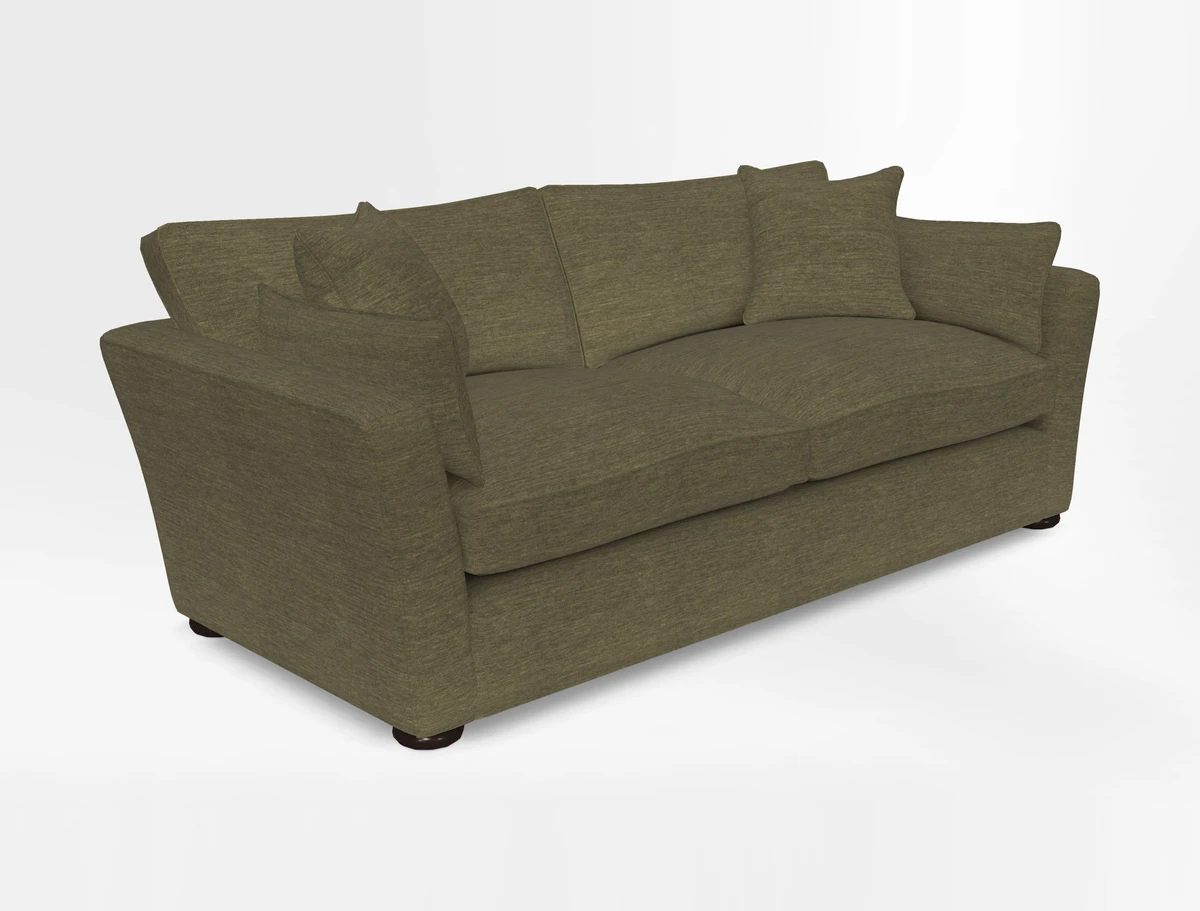 Aldeburgh 3 Seater Sofa in Cloth 22 Bayadere Seal with Scatters in Bayadere & Barcode Seal