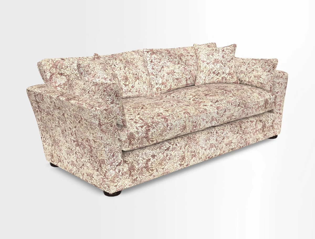 Aldeburgh 3 Seater Sofa in Cloth 22 Bayadere Seal with Scatters in Bayadere & Barcode Seal