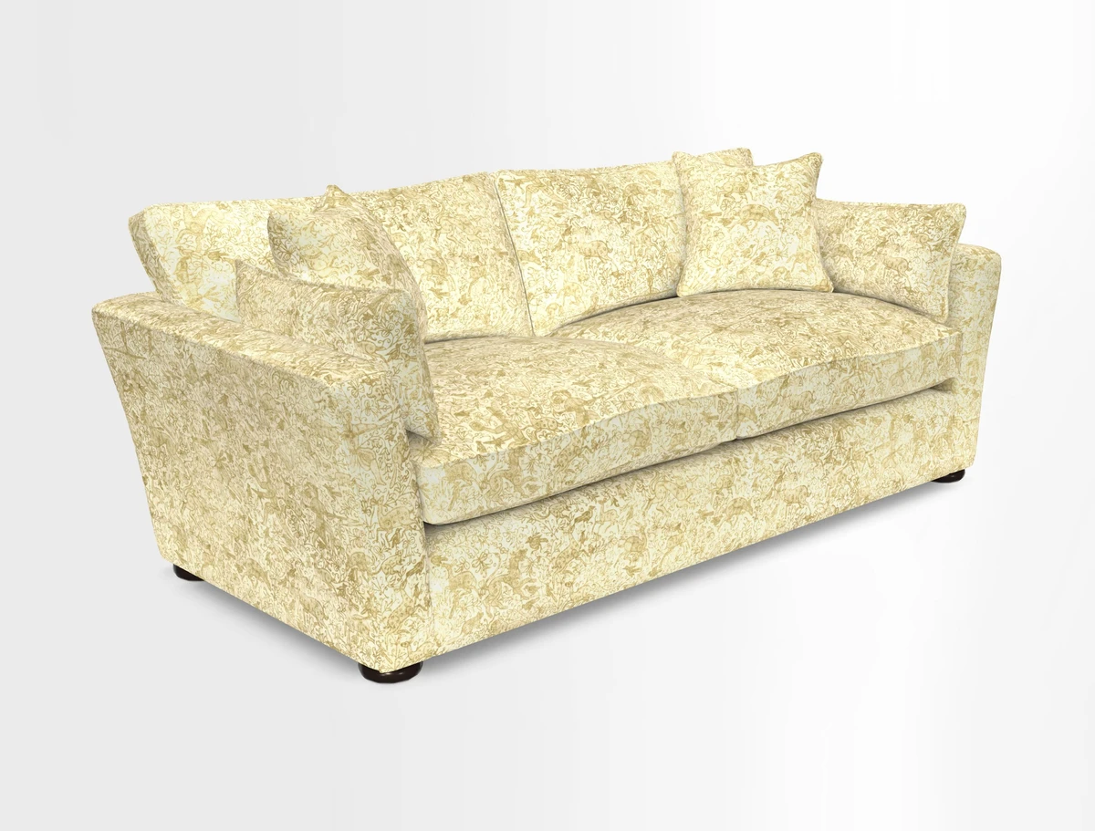 Aldeburgh 3 Seater Sofa in Cloth 22 Bayadere Seal with Scatters in Bayadere & Barcode Seal