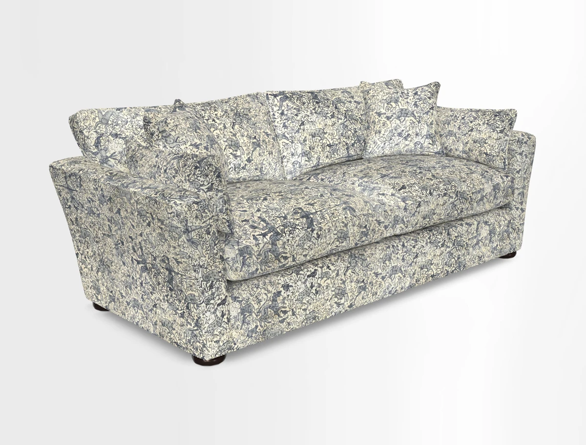 Aldeburgh 3 Seater Sofa in Cloth 22 Bayadere Seal with Scatters in Bayadere & Barcode Seal