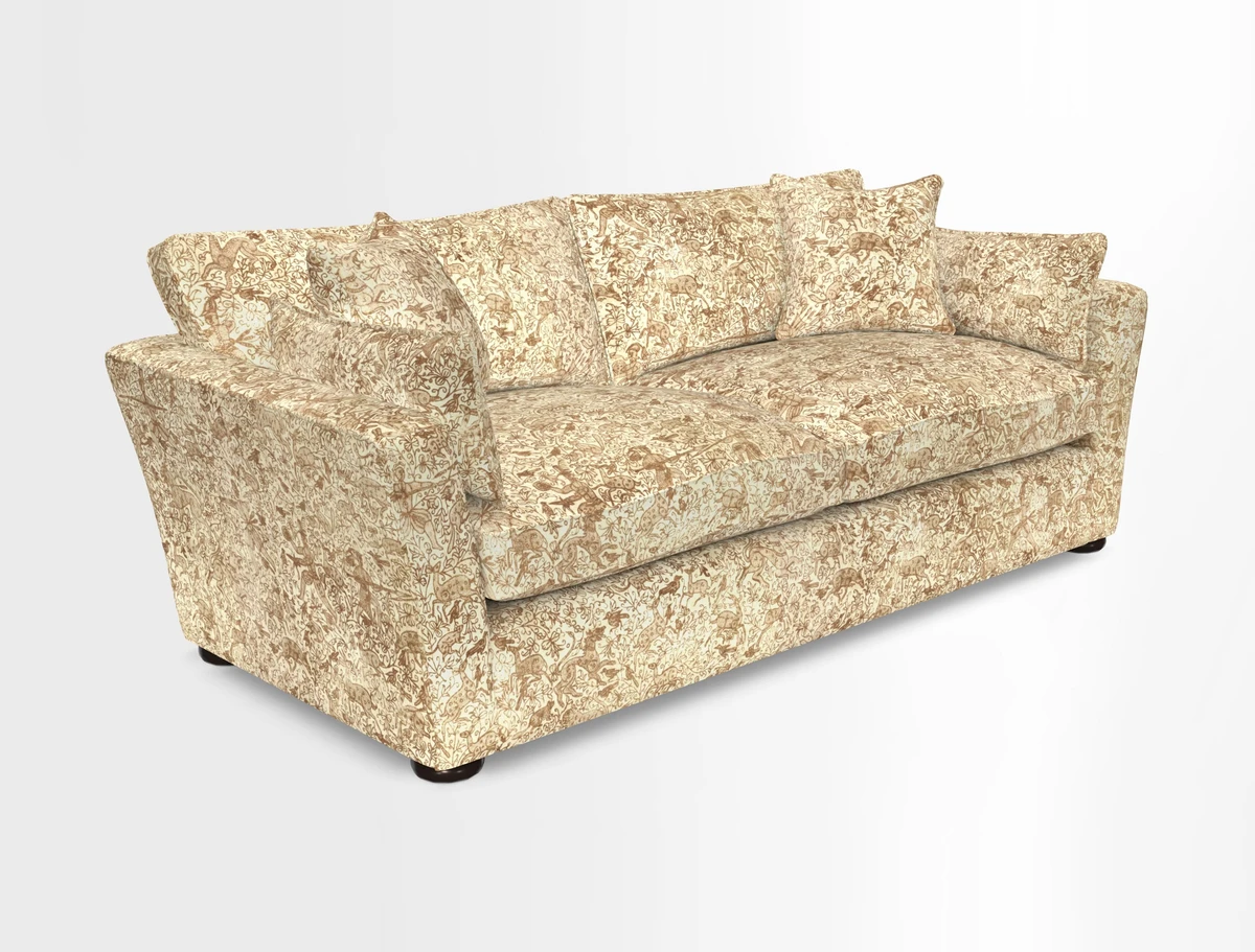 Aldeburgh 3 Seater Sofa in Cloth 22 Bayadere Seal with Scatters in Bayadere & Barcode Seal