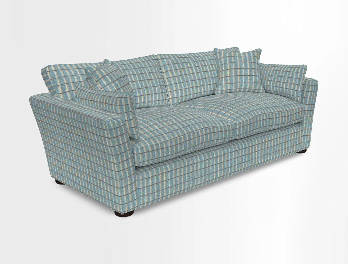 Aldeburgh 3 Seater Sofa in Cloth 22 Bayadere Seal with Scatters in Bayadere & Barcode Seal