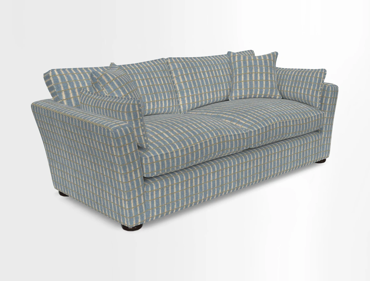 Aldeburgh 3 Seater Sofa in Cloth 22 Bayadere Seal with Scatters in Bayadere & Barcode Seal