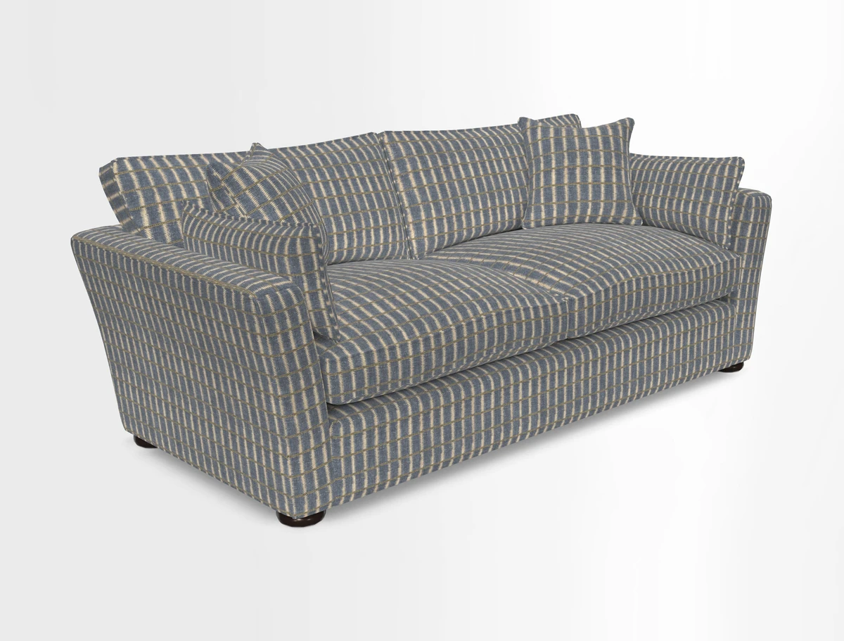 Aldeburgh 3 Seater Sofa in Cloth 22 Bayadere Seal with Scatters in Bayadere & Barcode Seal