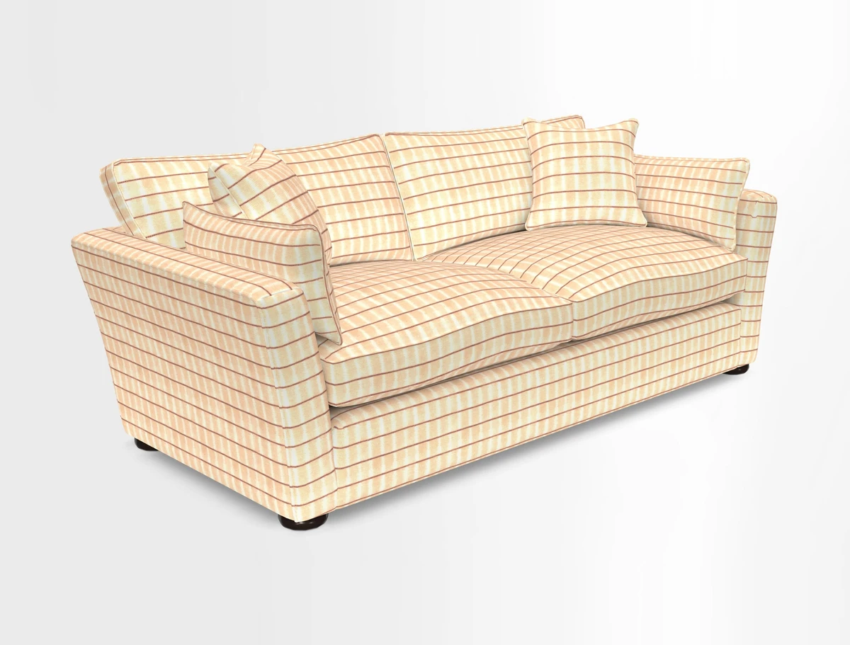 Aldeburgh 3 Seater Sofa in Cloth 22 Bayadere Seal with Scatters in Bayadere & Barcode Seal