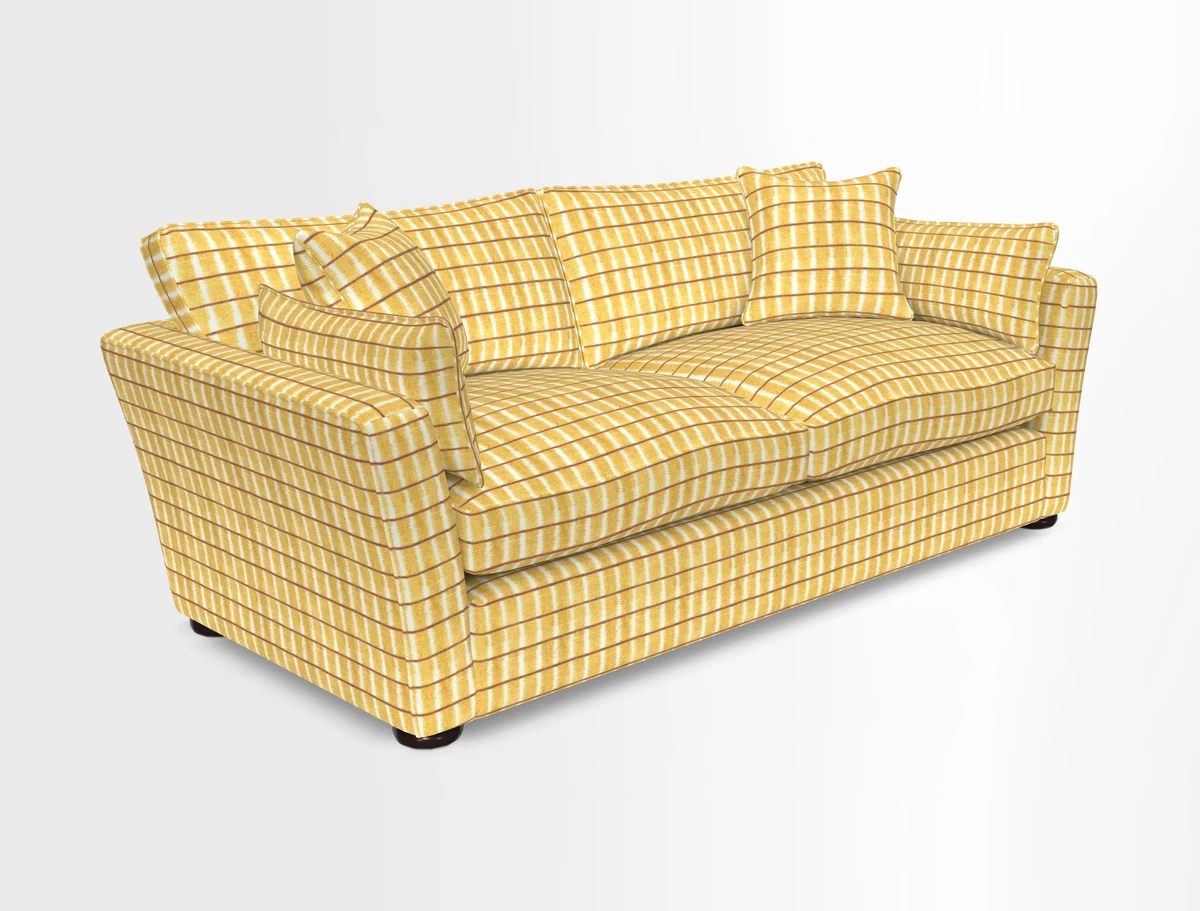 Aldeburgh 3 Seater Sofa in Cloth 22 Bayadere Seal with Scatters in Bayadere & Barcode Seal