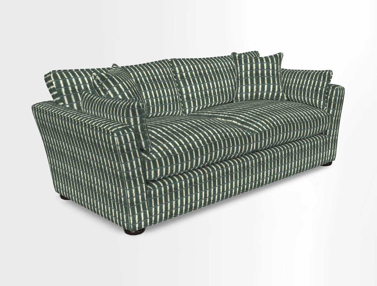 Aldeburgh 3 Seater Sofa in Cloth 22 Bayadere Seal with Scatters in Bayadere & Barcode Seal