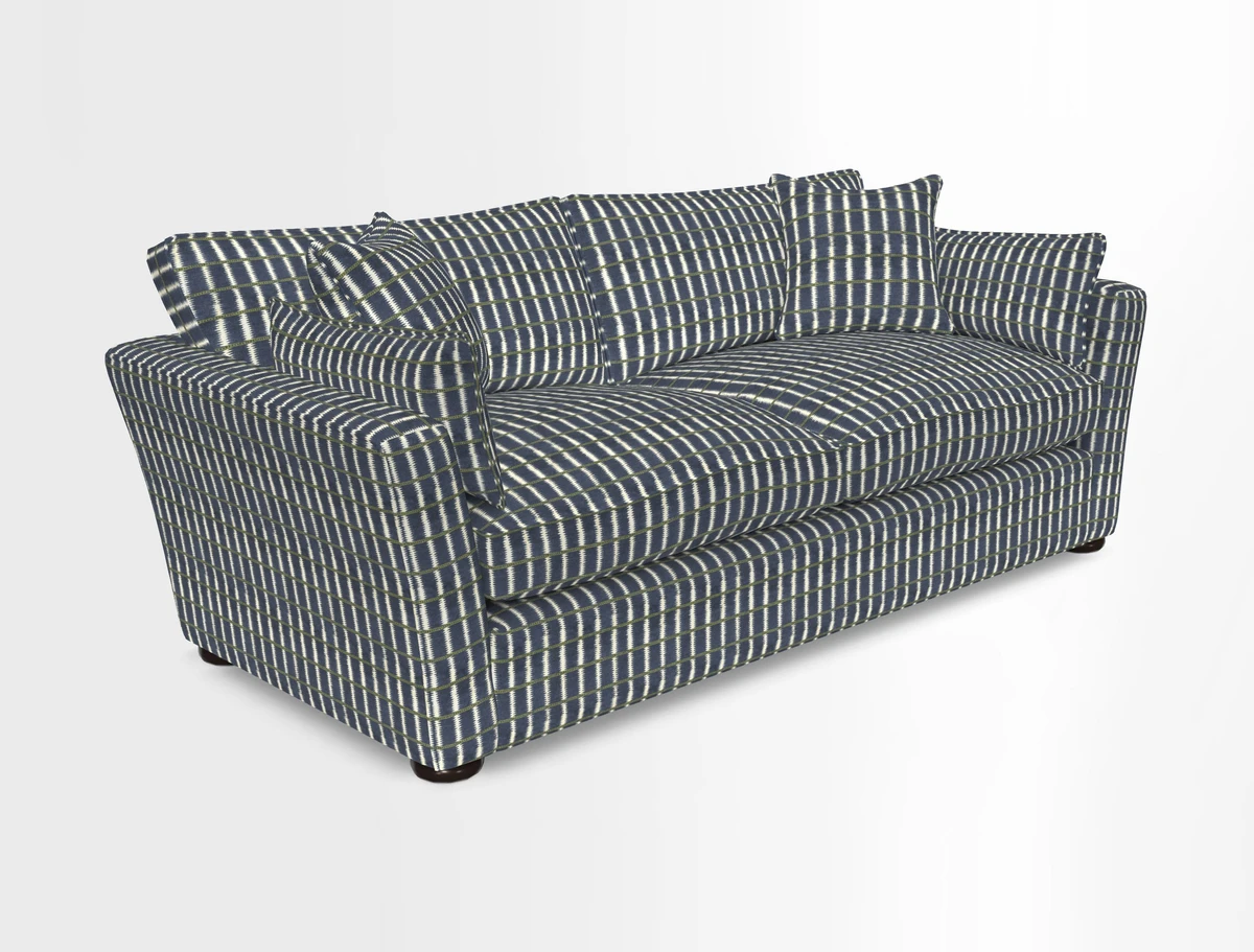 Aldeburgh 3 Seater Sofa in Cloth 22 Bayadere Seal with Scatters in Bayadere & Barcode Seal