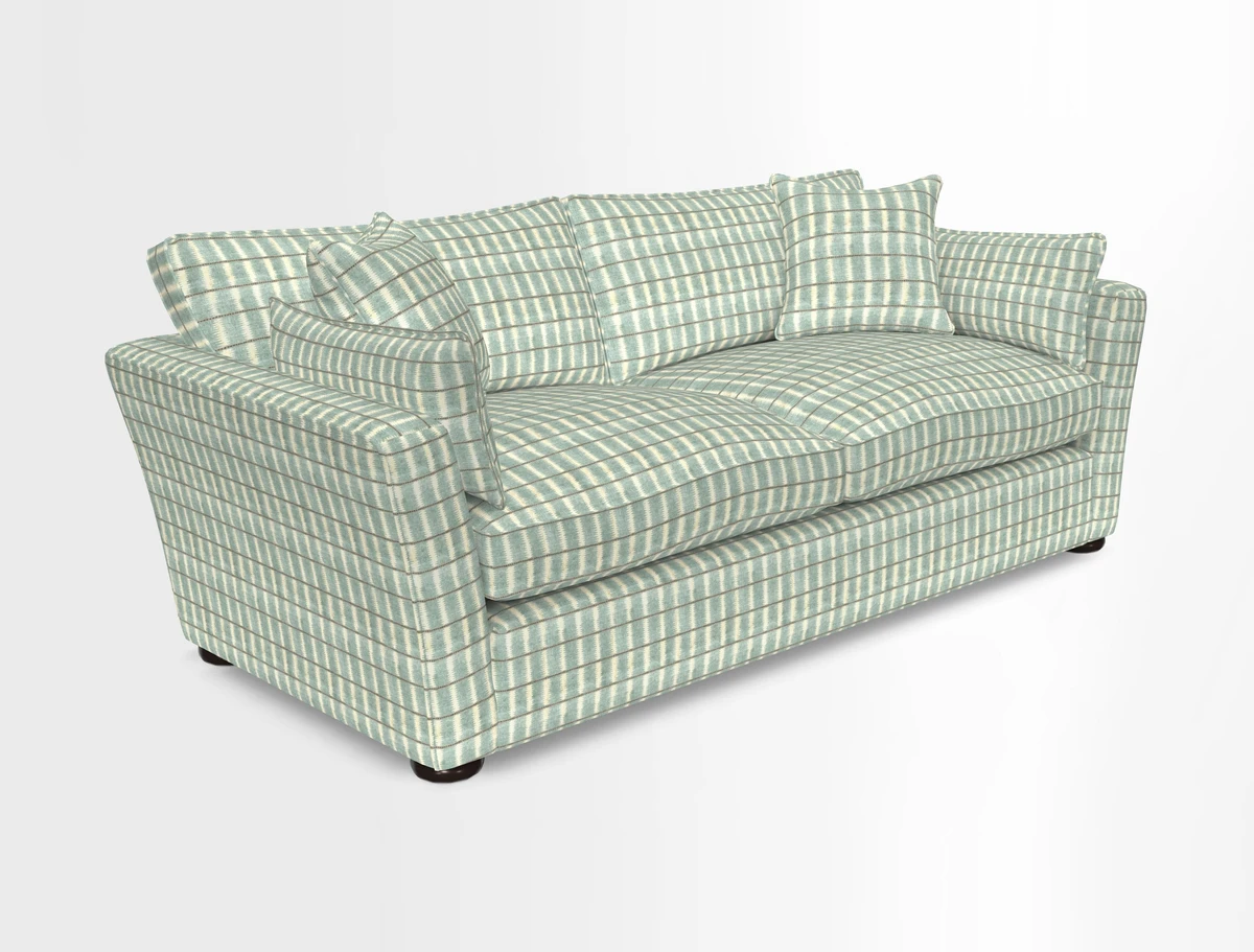 Aldeburgh 3 Seater Sofa in Cloth 22 Bayadere Seal with Scatters in Bayadere & Barcode Seal