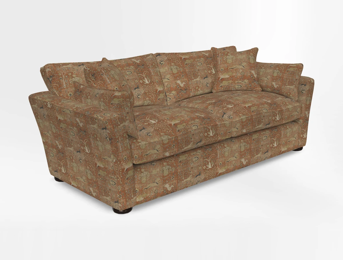 Aldeburgh 3 Seater Sofa in Cloth 22 Bayadere Seal with Scatters in Bayadere & Barcode Seal
