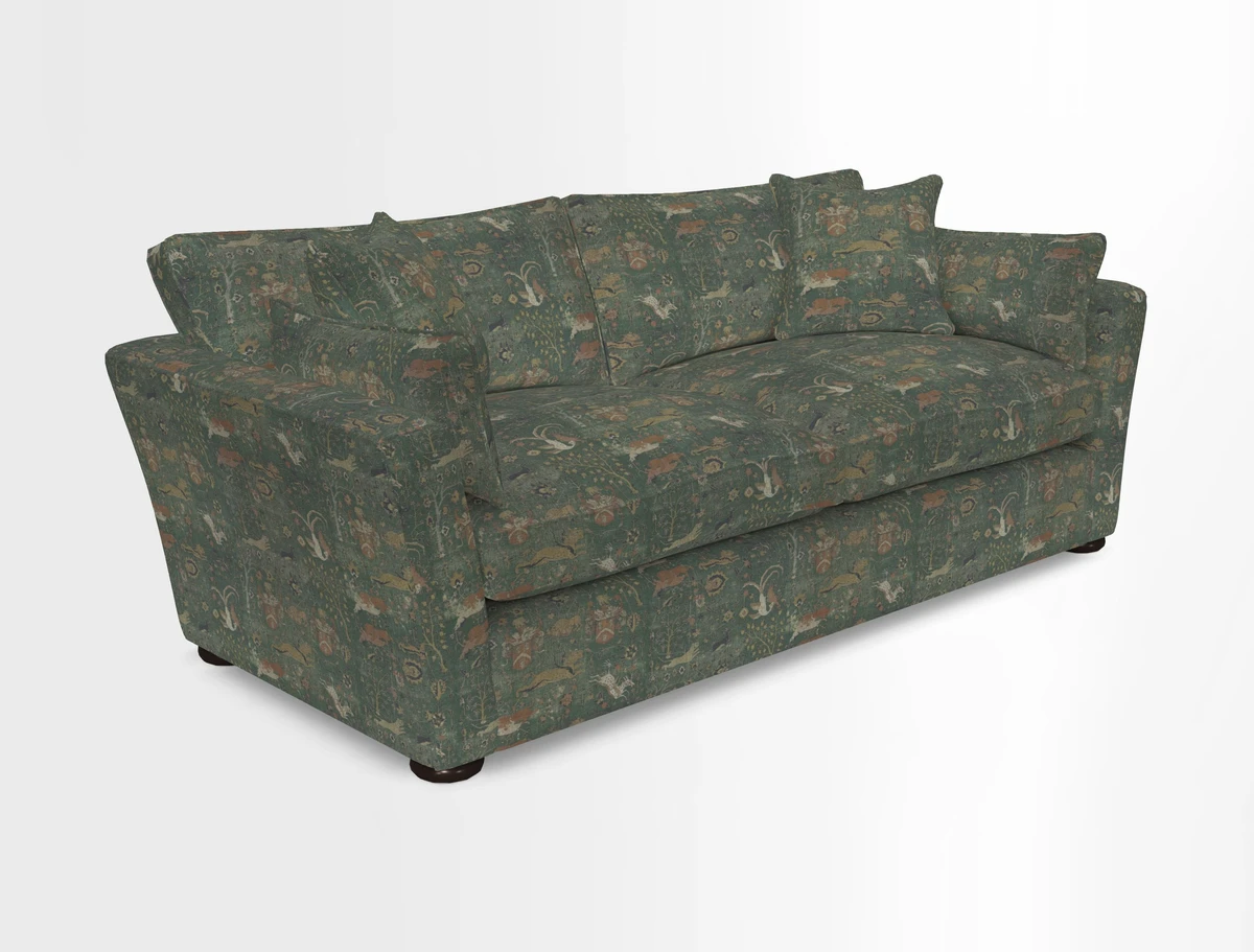 Aldeburgh 3 Seater Sofa in Cloth 22 Bayadere Seal with Scatters in Bayadere & Barcode Seal