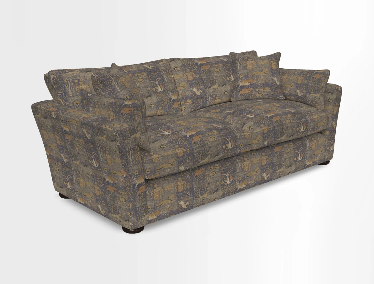 Aldeburgh 3 Seater Sofa in Cloth 22 Bayadere Seal with Scatters in Bayadere & Barcode Seal