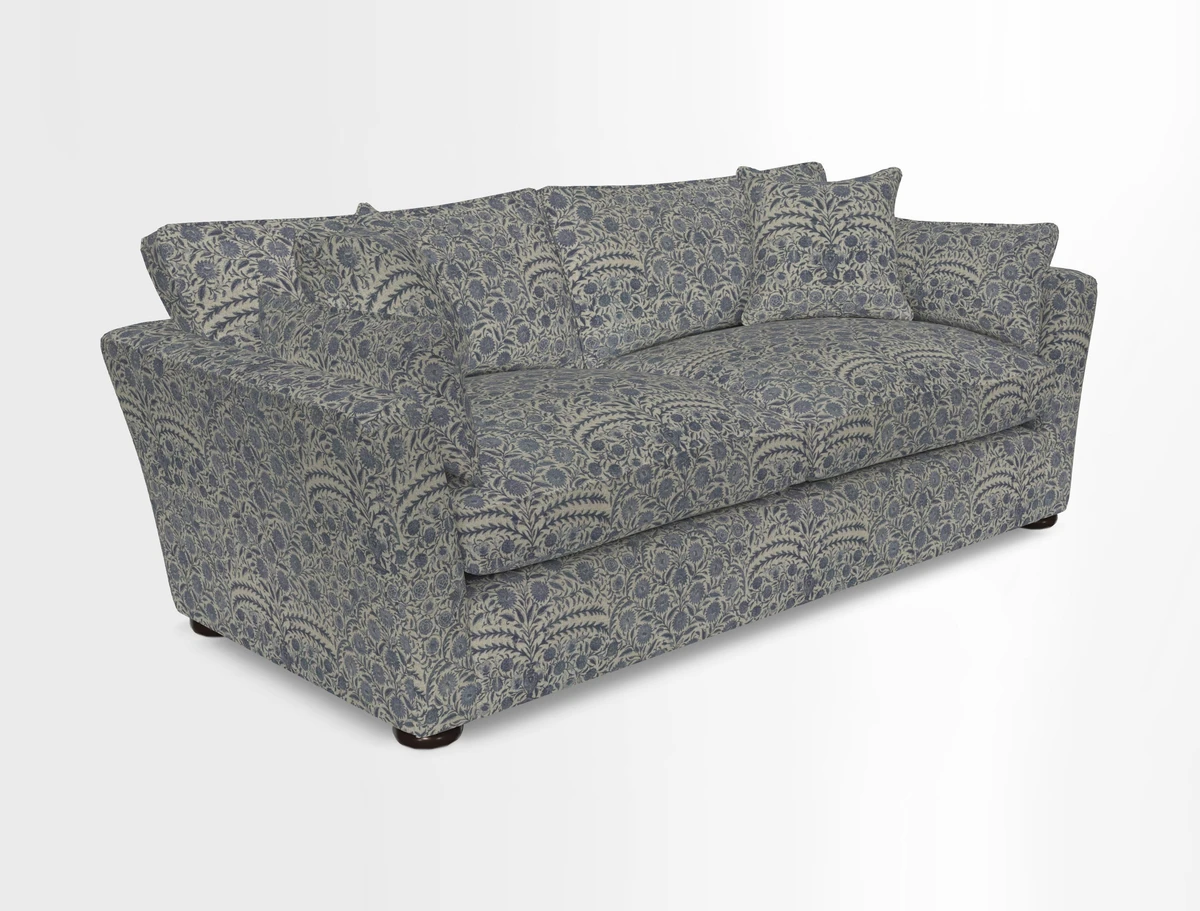 Aldeburgh 3 Seater Sofa in Cloth 22 Bayadere Seal with Scatters in Bayadere & Barcode Seal