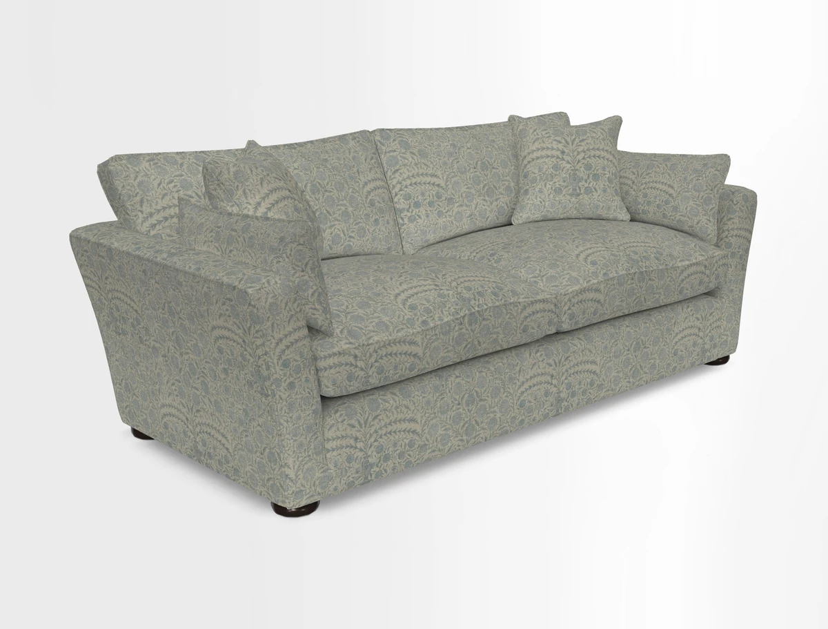 Aldeburgh 3 Seater Sofa in Cloth 22 Bayadere Seal with Scatters in Bayadere & Barcode Seal