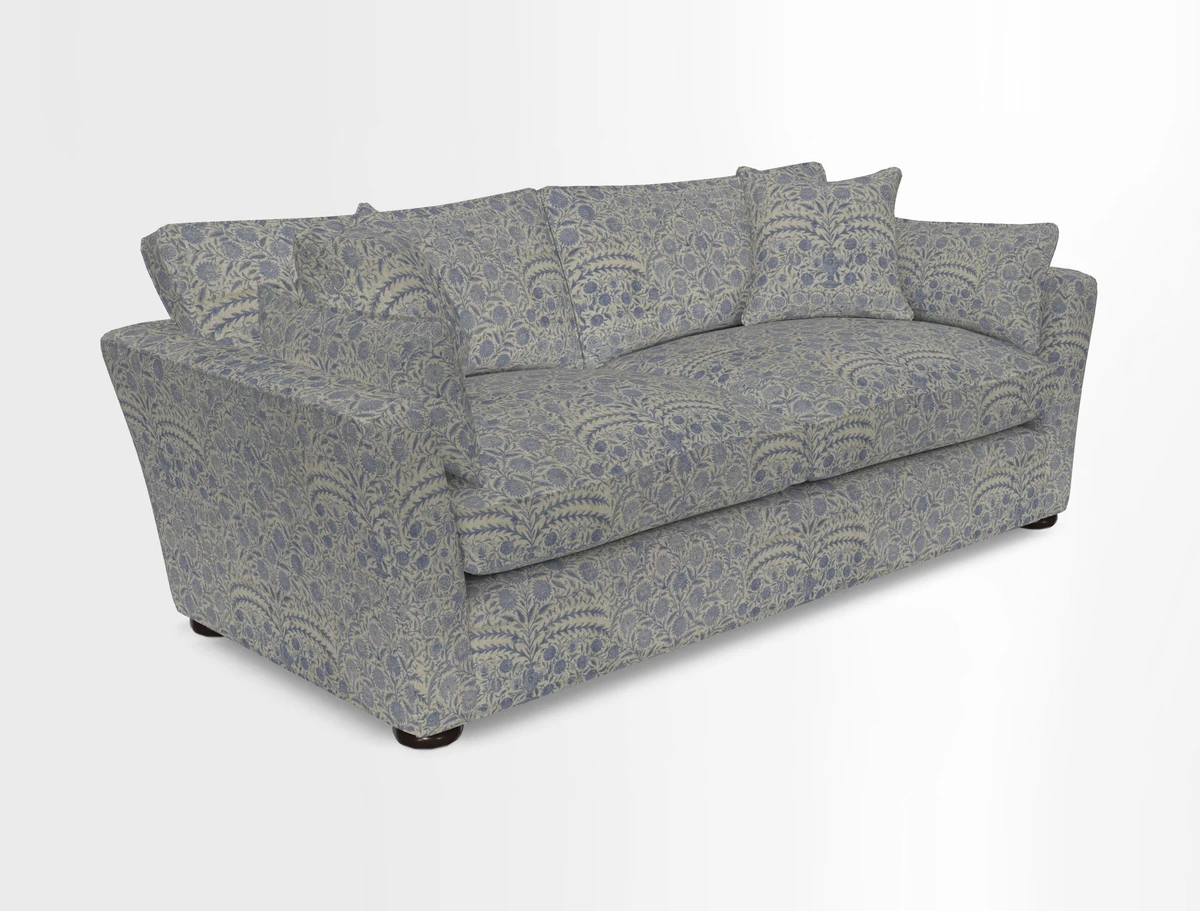 Aldeburgh 3 Seater Sofa in Cloth 22 Bayadere Seal with Scatters in Bayadere & Barcode Seal
