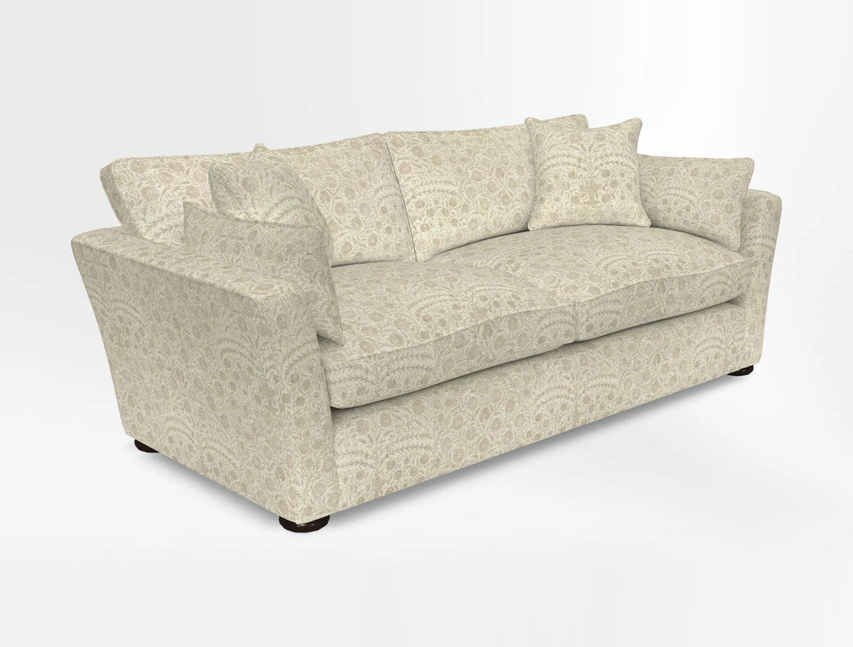 Aldeburgh 3 Seater Sofa in Cloth 22 Bayadere Seal with Scatters in Bayadere & Barcode Seal