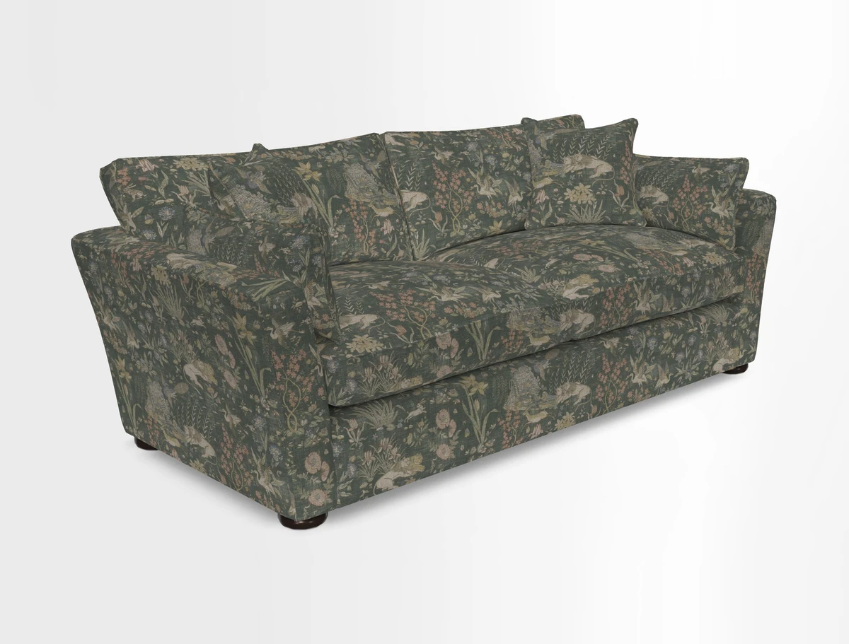 Aldeburgh 3 Seater Sofa in Cloth 22 Bayadere Seal with Scatters in Bayadere & Barcode Seal