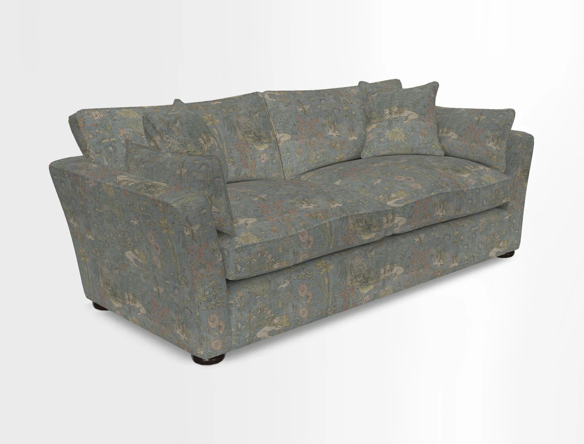 Aldeburgh 3 Seater Sofa in Cloth 22 Bayadere Seal with Scatters in Bayadere & Barcode Seal