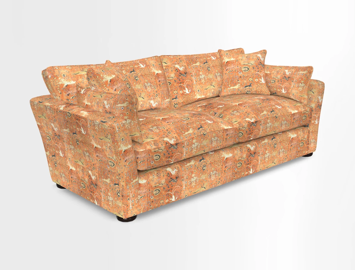 Aldeburgh 3 Seater Sofa in Cloth 22 Bayadere Seal with Scatters in Bayadere & Barcode Seal