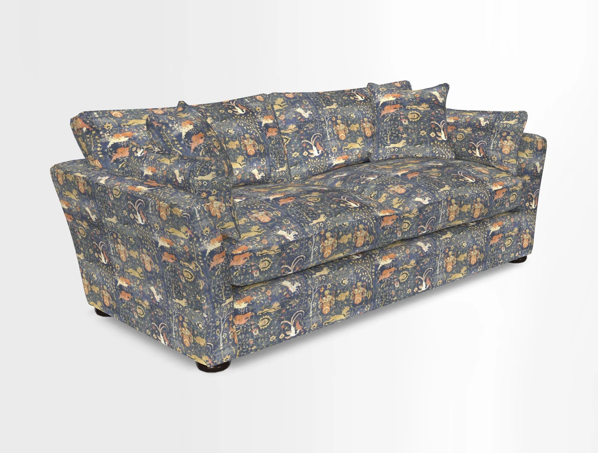 Aldeburgh 3 Seater Sofa in Cloth 22 Bayadere Seal with Scatters in Bayadere & Barcode Seal