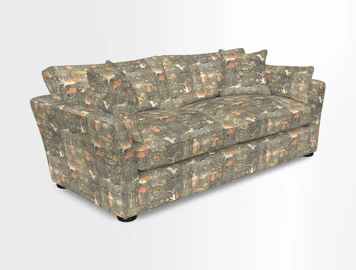 Aldeburgh 3 Seater Sofa in Cloth 22 Bayadere Seal with Scatters in Bayadere & Barcode Seal