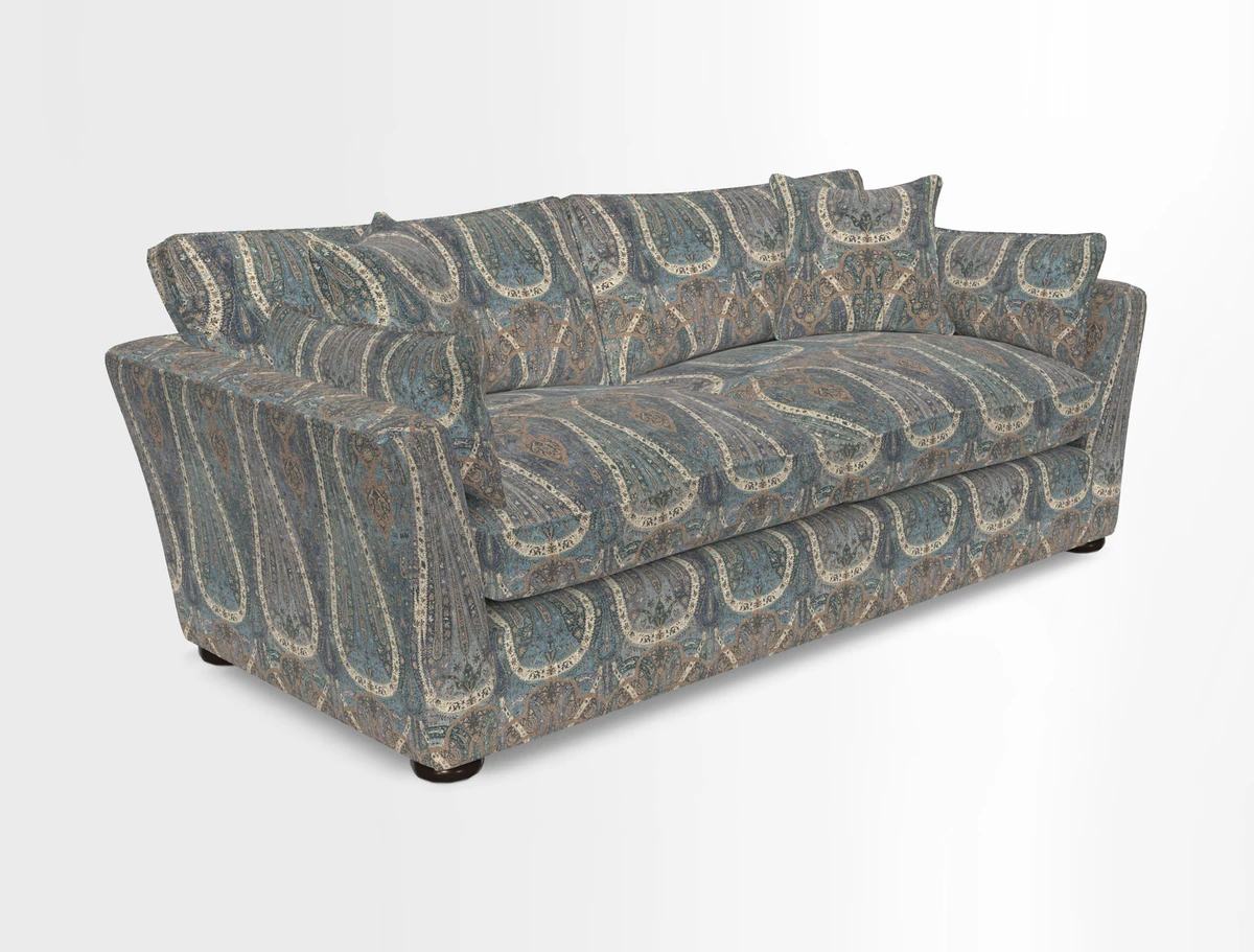 Aldeburgh 3 Seater Sofa in Cloth 22 Bayadere Seal with Scatters in Bayadere & Barcode Seal