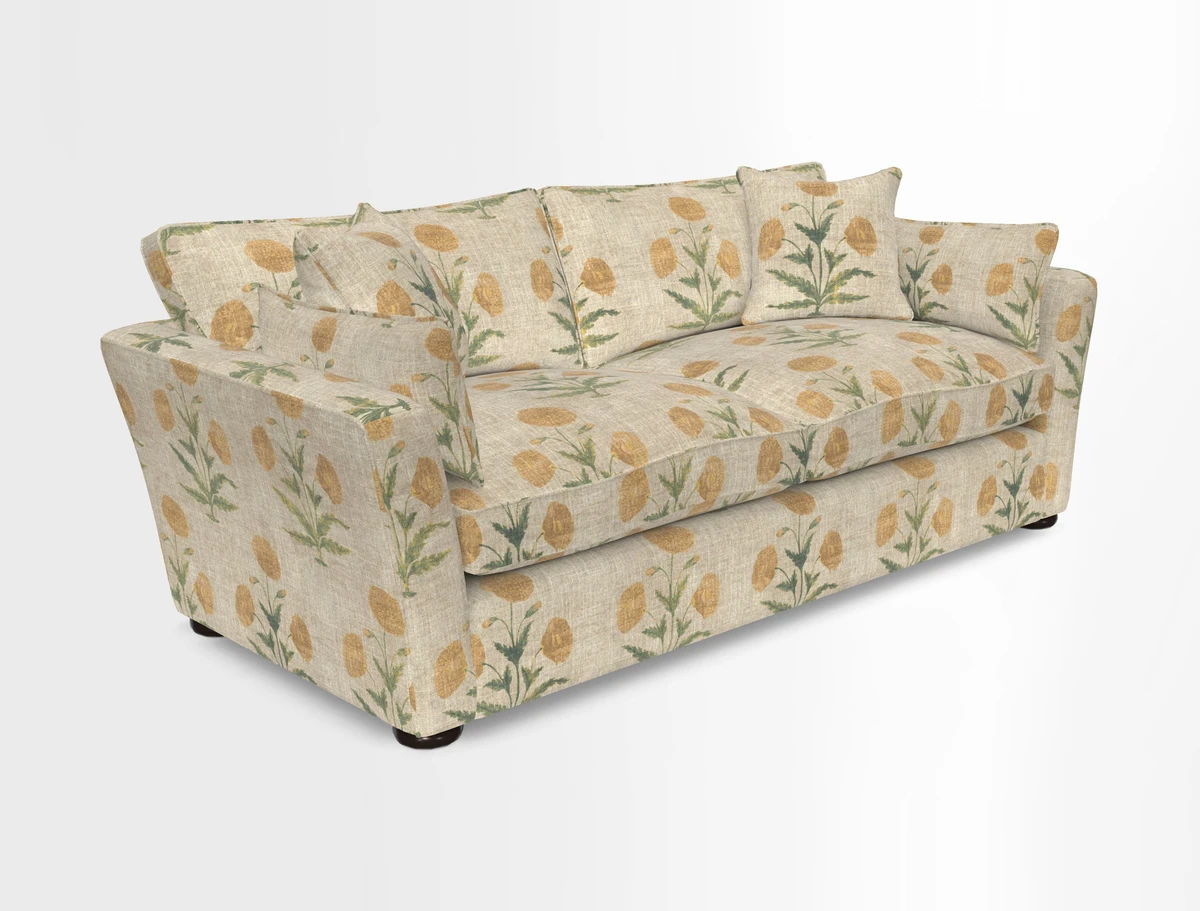 Aldeburgh 3 Seater Sofa in Cloth 22 Bayadere Seal with Scatters in Bayadere & Barcode Seal