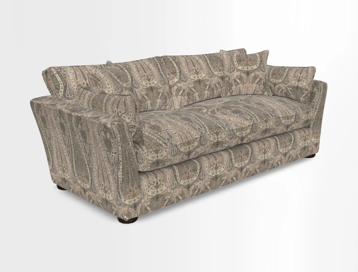 Aldeburgh 3 Seater Sofa in Cloth 22 Bayadere Seal with Scatters in Bayadere & Barcode Seal