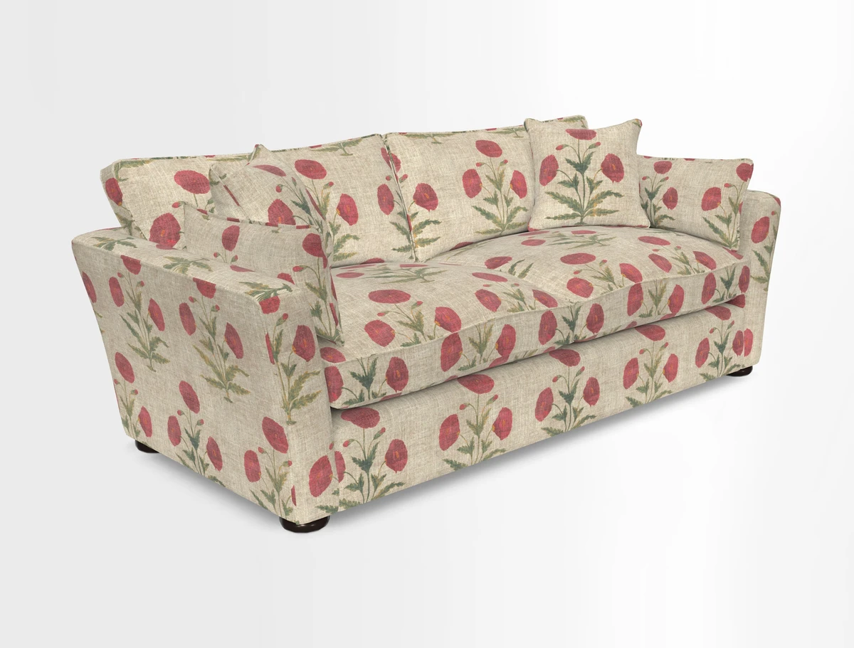 Aldeburgh 3 Seater Sofa in Cloth 22 Bayadere Seal with Scatters in Bayadere & Barcode Seal
