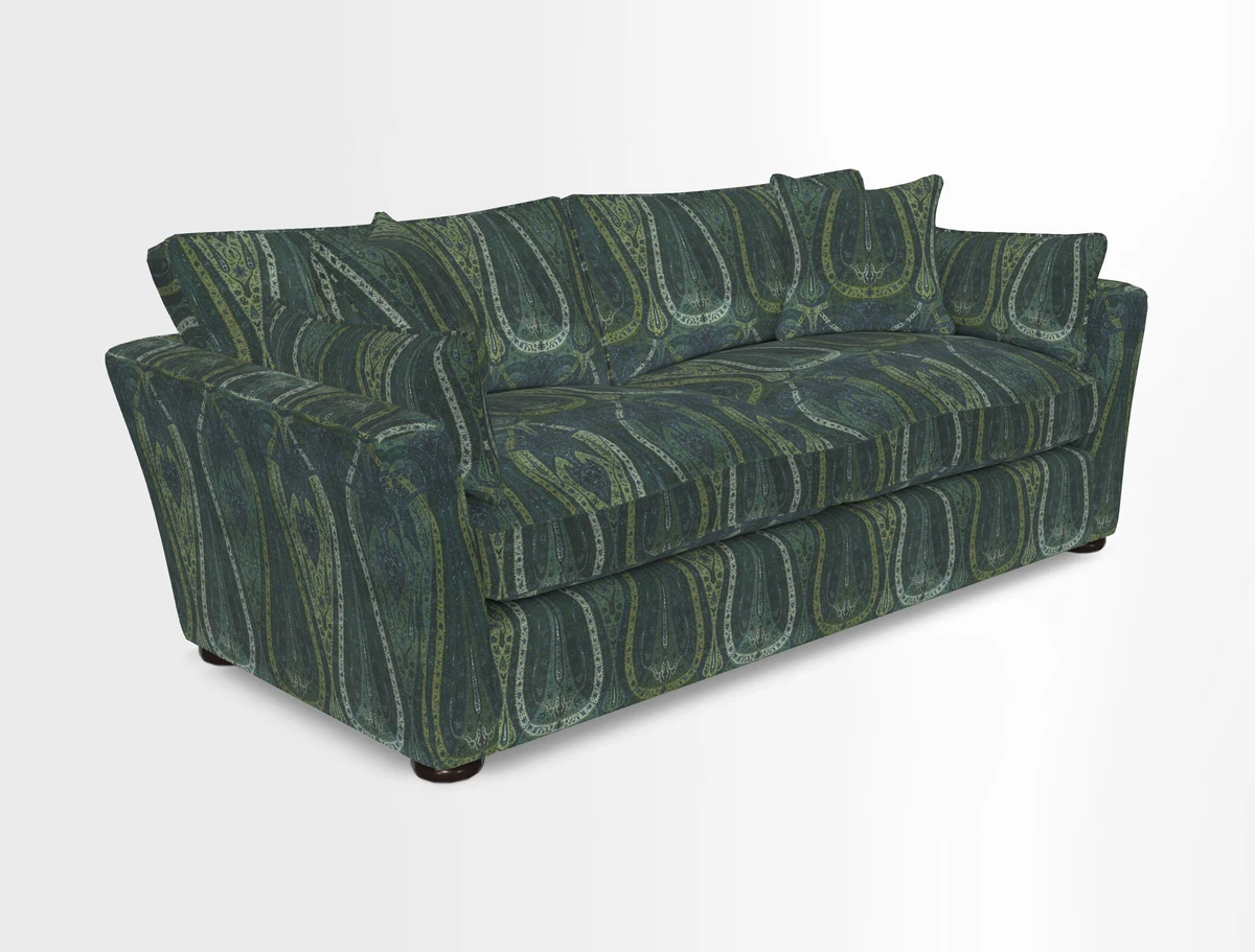 Aldeburgh 3 Seater Sofa in Cloth 22 Bayadere Seal with Scatters in Bayadere & Barcode Seal
